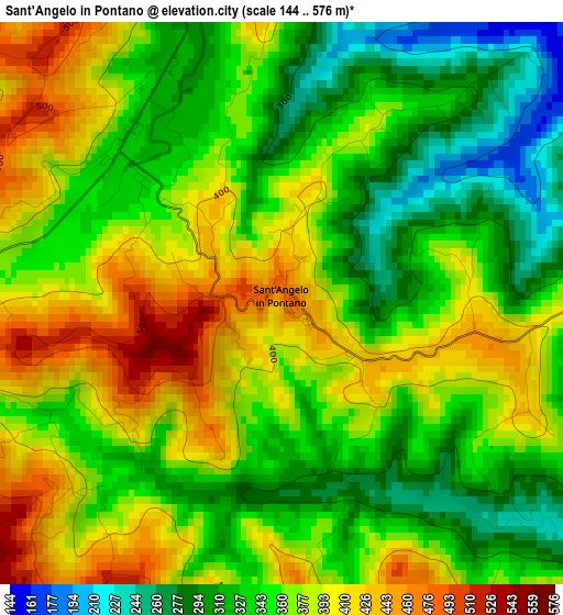 Sant'Angelo in Pontano elevation map