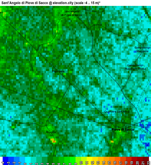 Sant'Angelo di Piove di Sacco elevation map