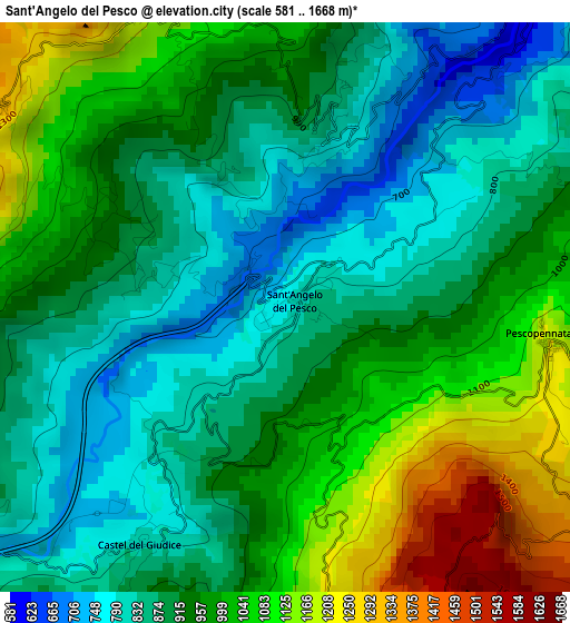 Sant'Angelo del Pesco elevation map