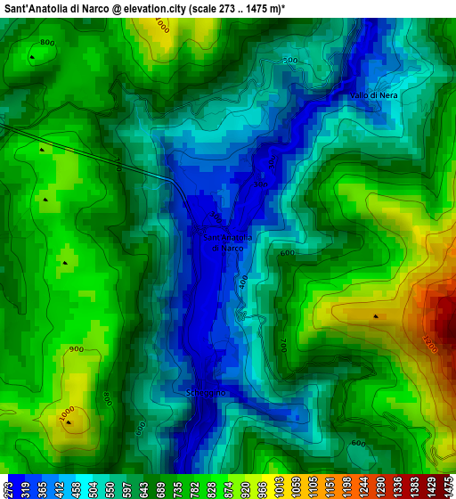 Sant'Anatolia di Narco elevation map