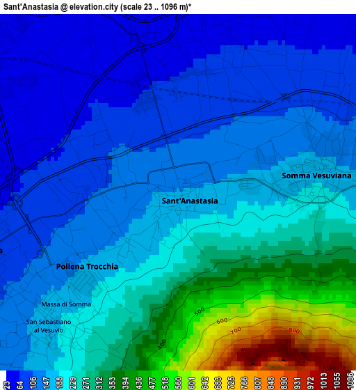 Sant'Anastasia elevation map