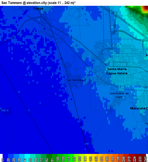 San Tammaro elevation map