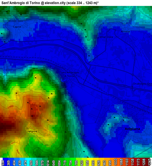 Sant'Ambrogio di Torino elevation map