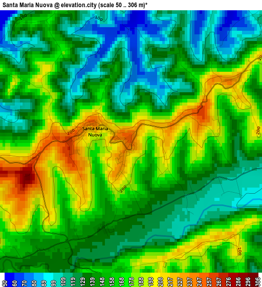 Santa Maria Nuova elevation map