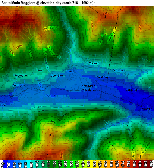 Santa Maria Maggiore elevation map