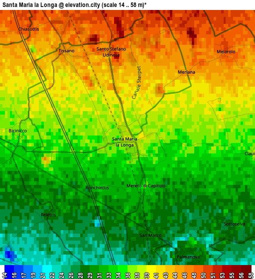 Santa Maria la Longa elevation map