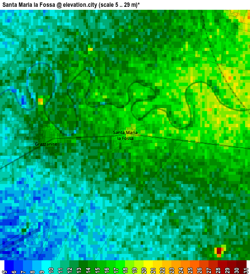 Santa Maria la Fossa elevation map