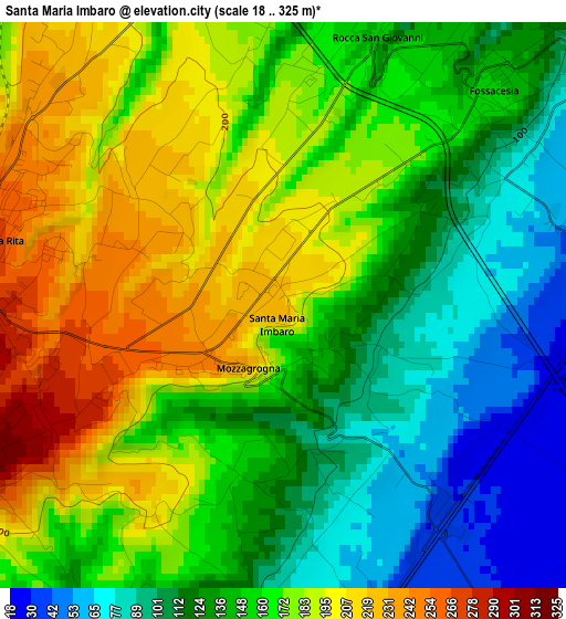 Santa Maria Imbaro elevation map