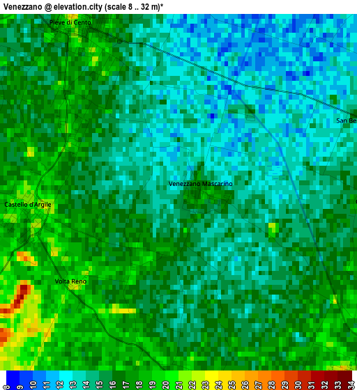 Venezzano elevation map