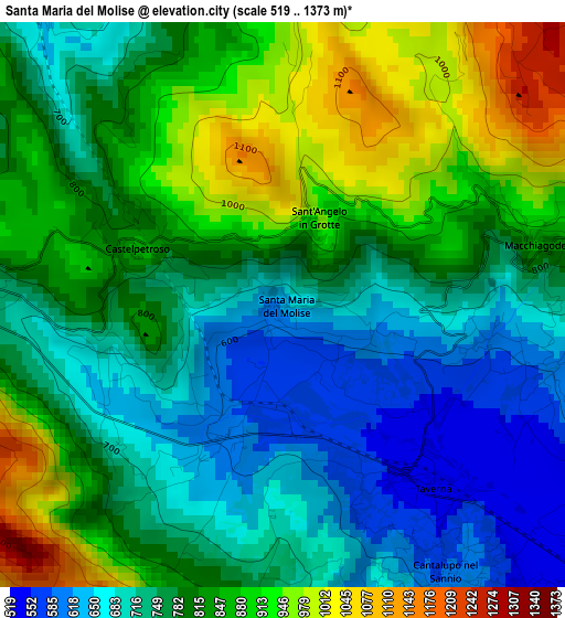 Santa Maria del Molise elevation map