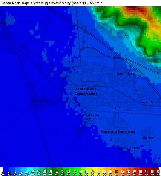 Santa Maria Capua Vetere elevation map