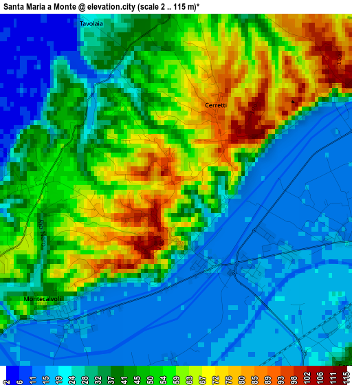 Santa Maria a Monte elevation map