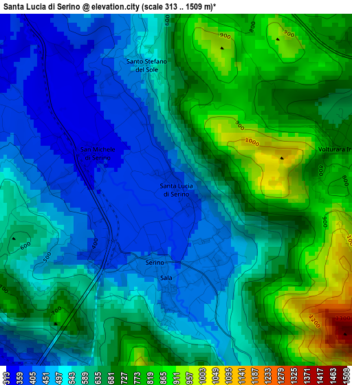 Santa Lucia di Serino elevation map