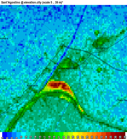 Sant'Agostino elevation map