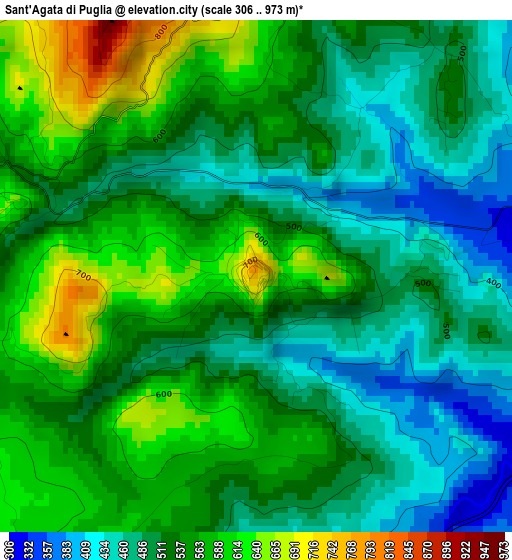 Sant'Agata di Puglia elevation map