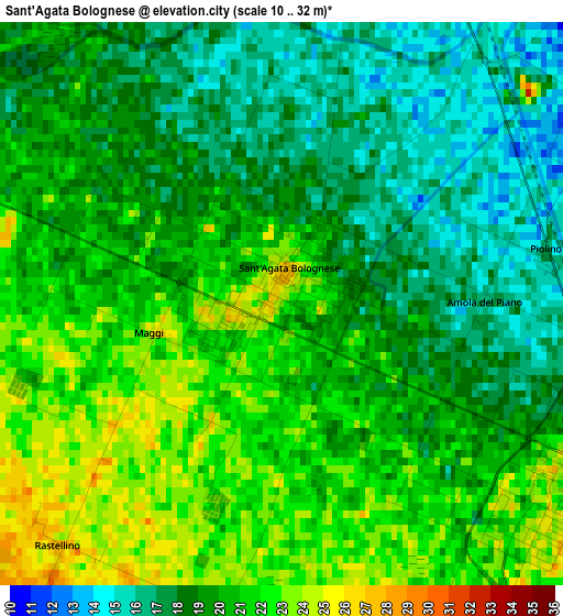 Sant'Agata Bolognese elevation map