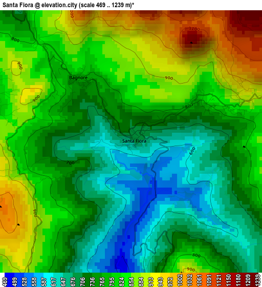 Santa Fiora elevation map