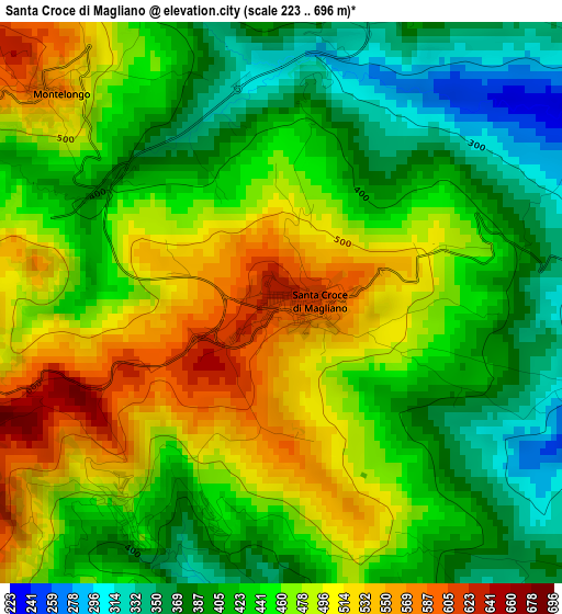 Santa Croce di Magliano elevation map