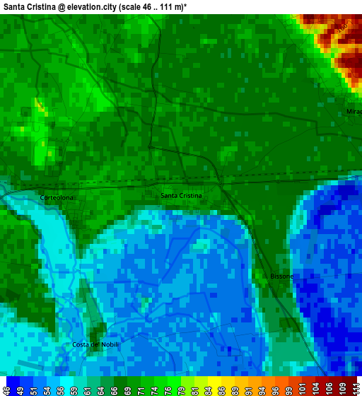 Santa Cristina elevation map