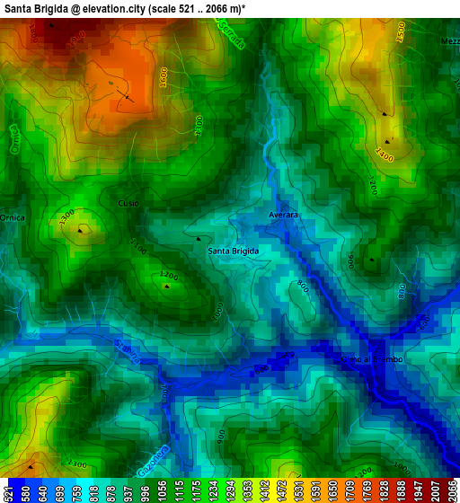 Santa Brigida elevation map