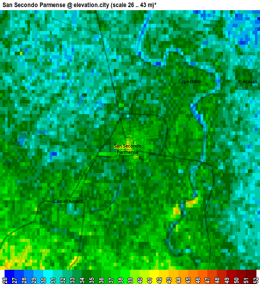 San Secondo Parmense elevation map