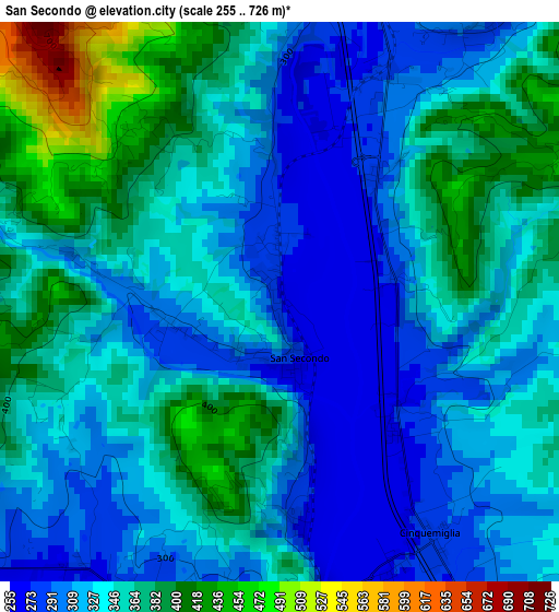 San Secondo elevation map