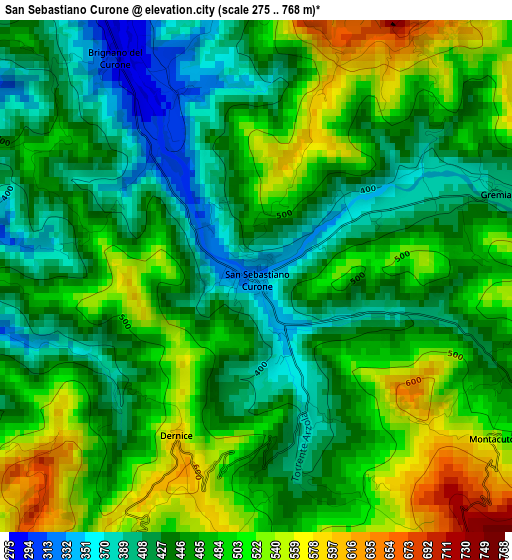 San Sebastiano Curone elevation map