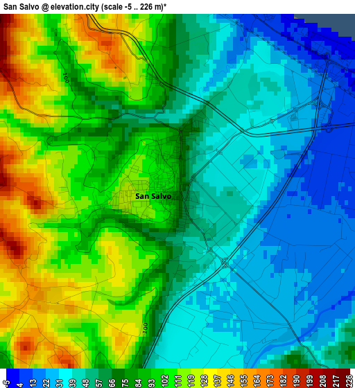 San Salvo elevation map