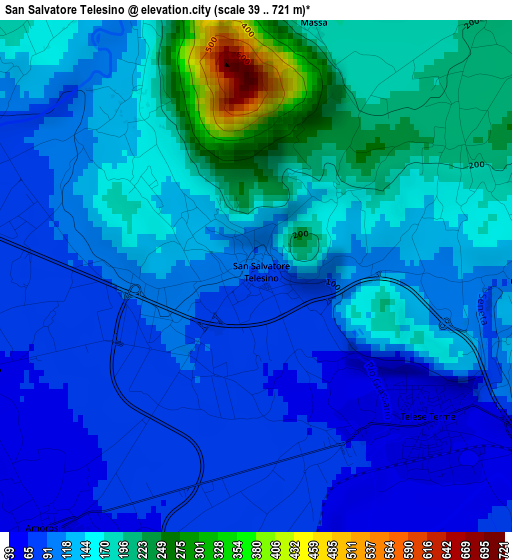 San Salvatore Telesino elevation map