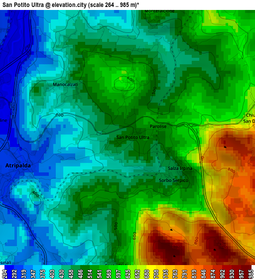 San Potito Ultra elevation map