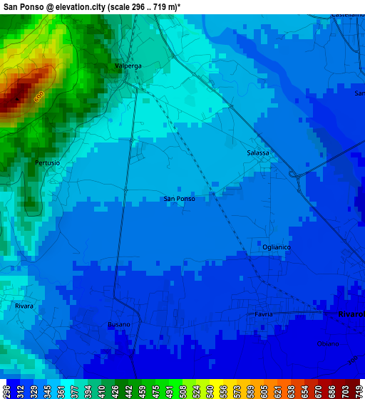 San Ponso elevation map