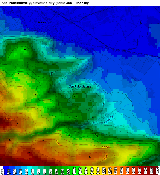 San Polomatese elevation map