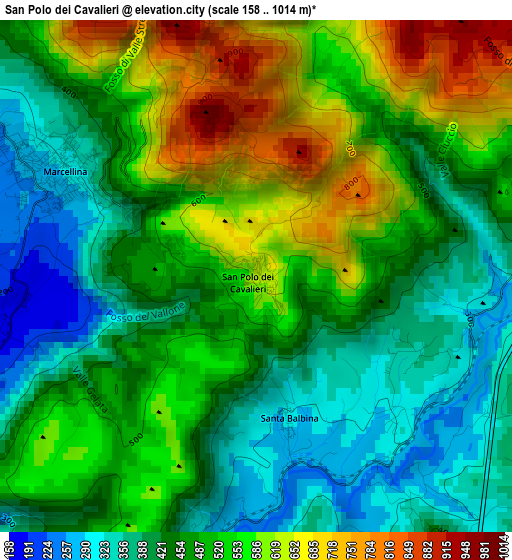 San Polo dei Cavalieri elevation map