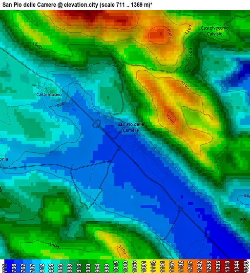 San Pio delle Camere elevation map