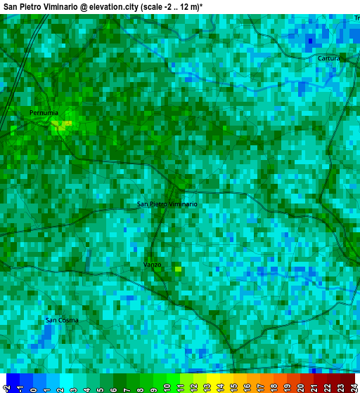 San Pietro Viminario elevation map