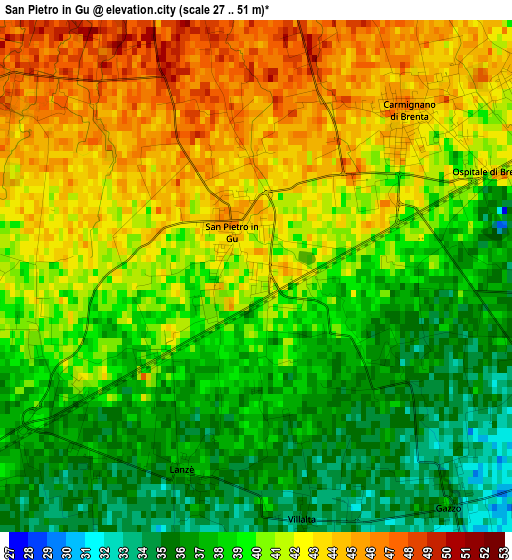 San Pietro in Gu elevation map