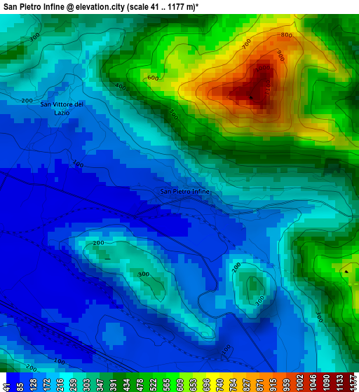 San Pietro Infine elevation map