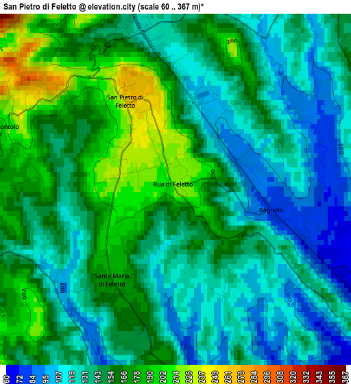 San Pietro di Feletto elevation map