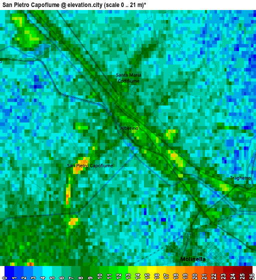 San Pietro Capofiume elevation map