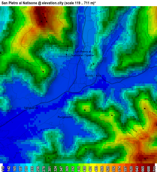 San Pietro al Natisone elevation map