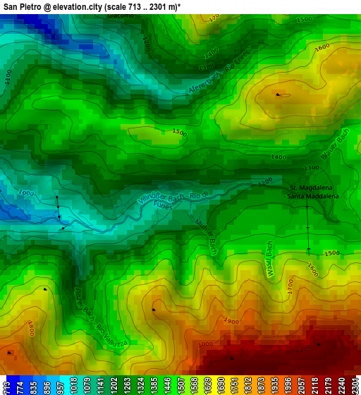 San Pietro elevation map