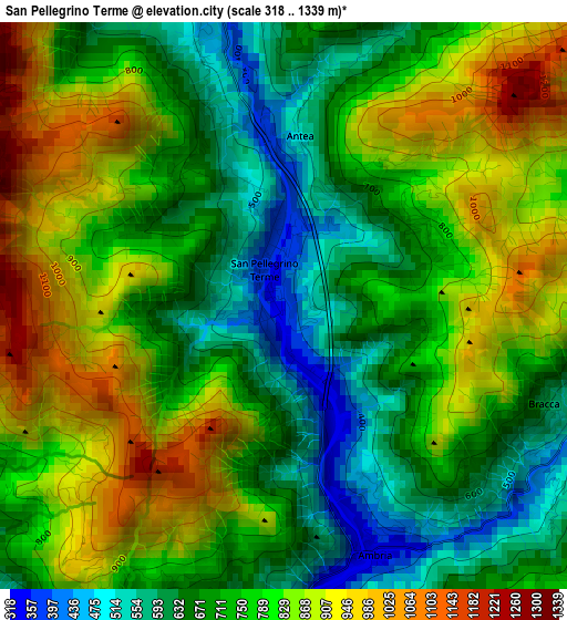 San Pellegrino Terme elevation map