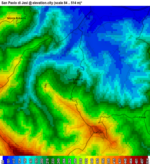 San Paolo di Jesi elevation map