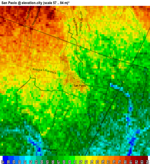 San Paolo elevation map