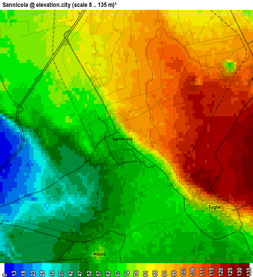 Sannicola elevation map