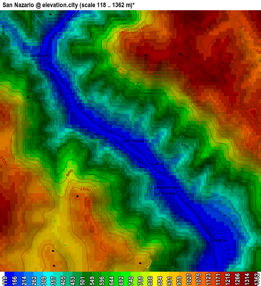 San Nazario elevation map