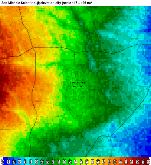 San Michele Salentino elevation map