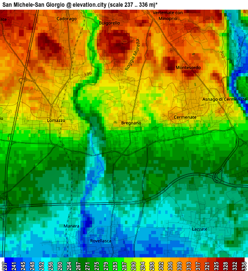 San Michele-San Giorgio elevation map