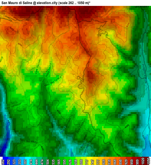 San Mauro di Saline elevation map