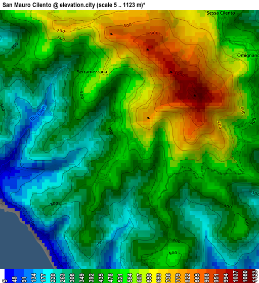 San Mauro Cilento elevation map